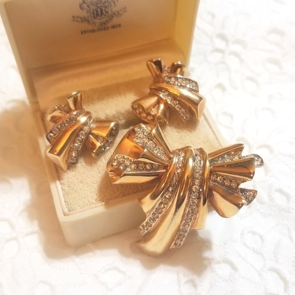 Antique Jewelry - 𝅺rare 1934 B.A. BALLOU Rhinestone Demi Parure